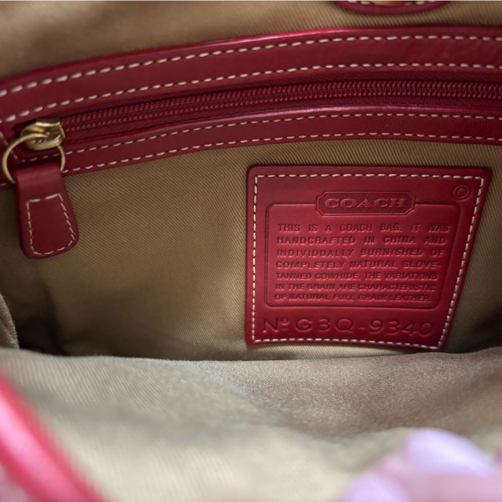 Rare Vintage Y2K Coach Legacy Saddle Bag 9340 Cherry Red - Picture 2 of 12